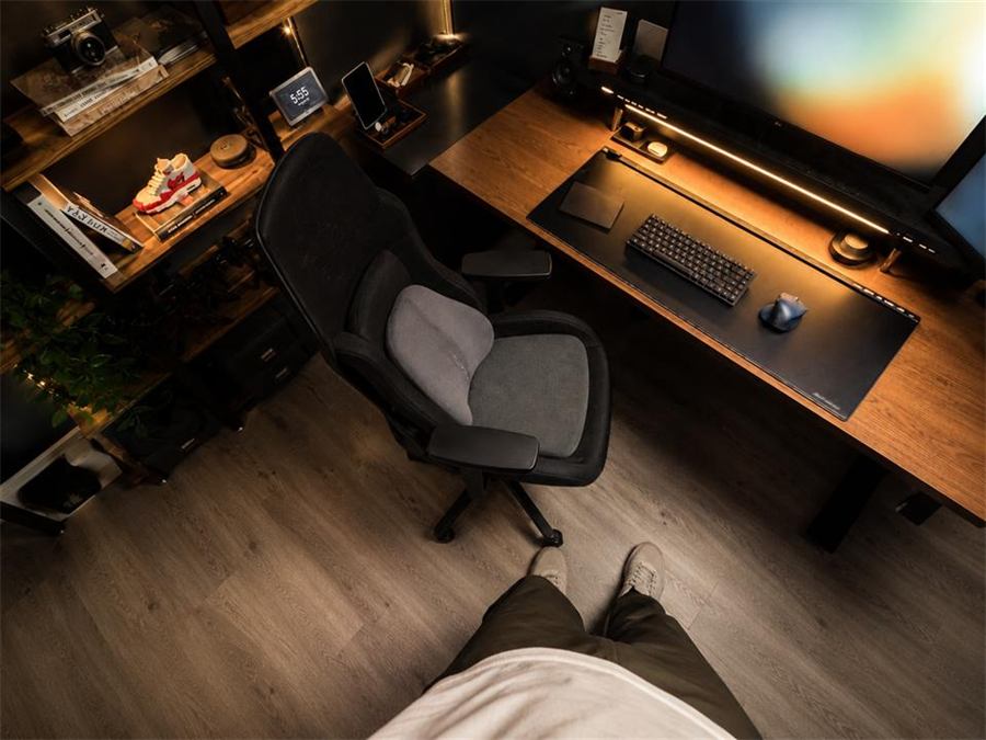 BackMod kit on office chair in bright desk setup