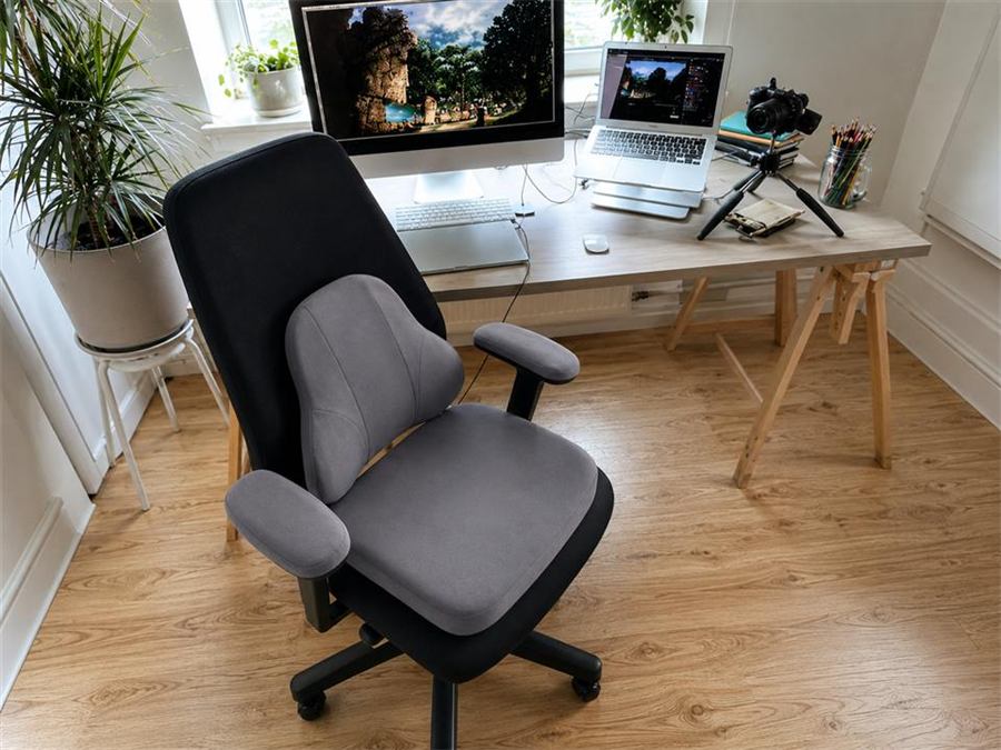 BackMod kit installed on a normal office chair
